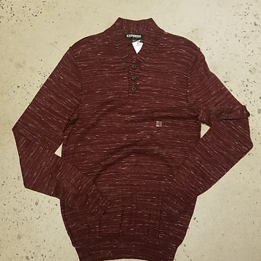 Express Men red and white marled sweater - Picture 1 of 8